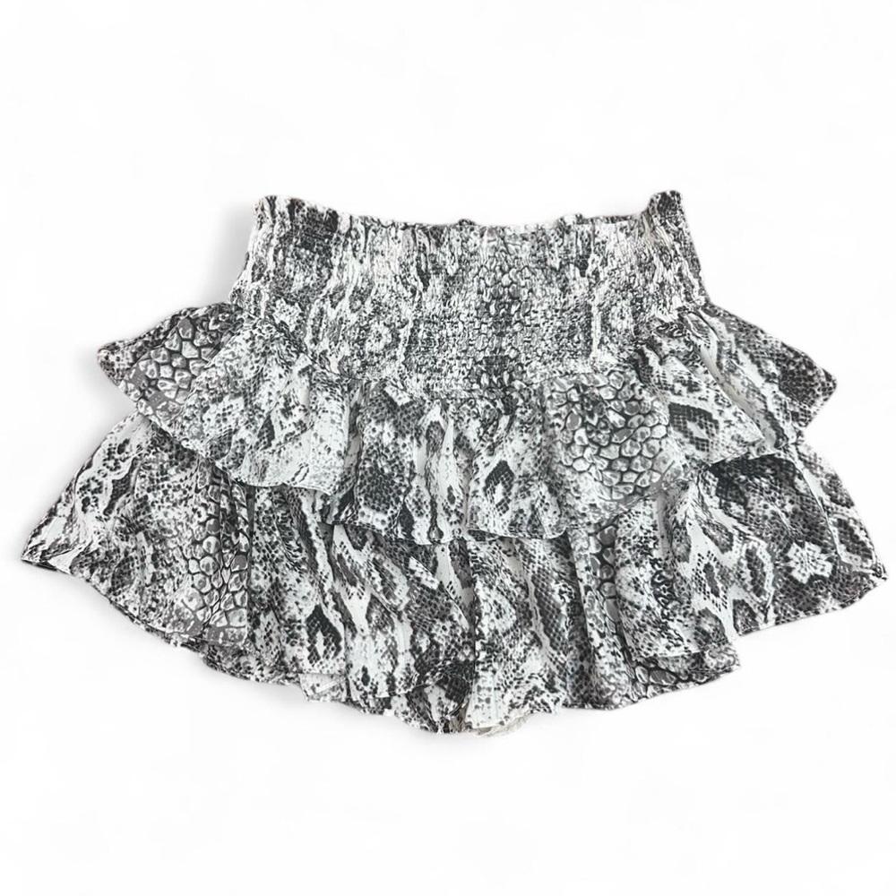 Mustard Seed Womens Snakeskin Print Ruffle Skirt Size Medium